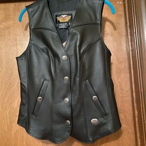 Harley Davidson womens black leather vest